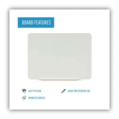 Clearance Lago 48 in. x 36 in. Magnetic Glass Dry Erase Board - Opaque White Office Presentation Supplies