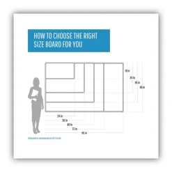 Clearance Lago 48 in. x 36 in. Magnetic Glass Dry Erase Board - Opaque White Office Presentation Supplies