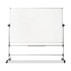 Outlet Silver Easy Clean 36 in. x 48 in. Steel Frame Mobile Revolver Earth Dry Erase Board - White/Silver Office Presentation Supplies