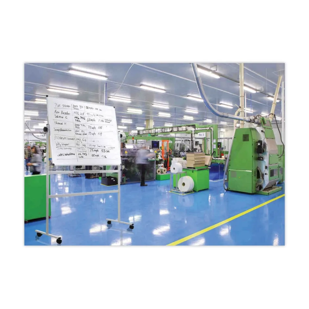 Outlet Silver Easy Clean 36 in. x 48 in. Steel Frame Mobile Revolver Earth Dry Erase Board - White/Silver Office Presentation Supplies