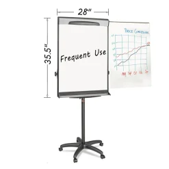 Outlet Tripod Extension Bar 69 in. to 78 in. High Magnetic Dry-Erase Easel - Black/Silver Office Presentation Supplies