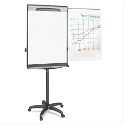 Outlet Tripod Extension Bar 69 in. to 78 in. High Magnetic Dry-Erase Easel - Black/Silver Office Presentation Supplies