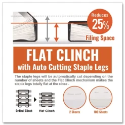 100-Sheet Capacity Professional Heavy Duty Flat Clinch Stapler - Gray Office Staplers & Punches