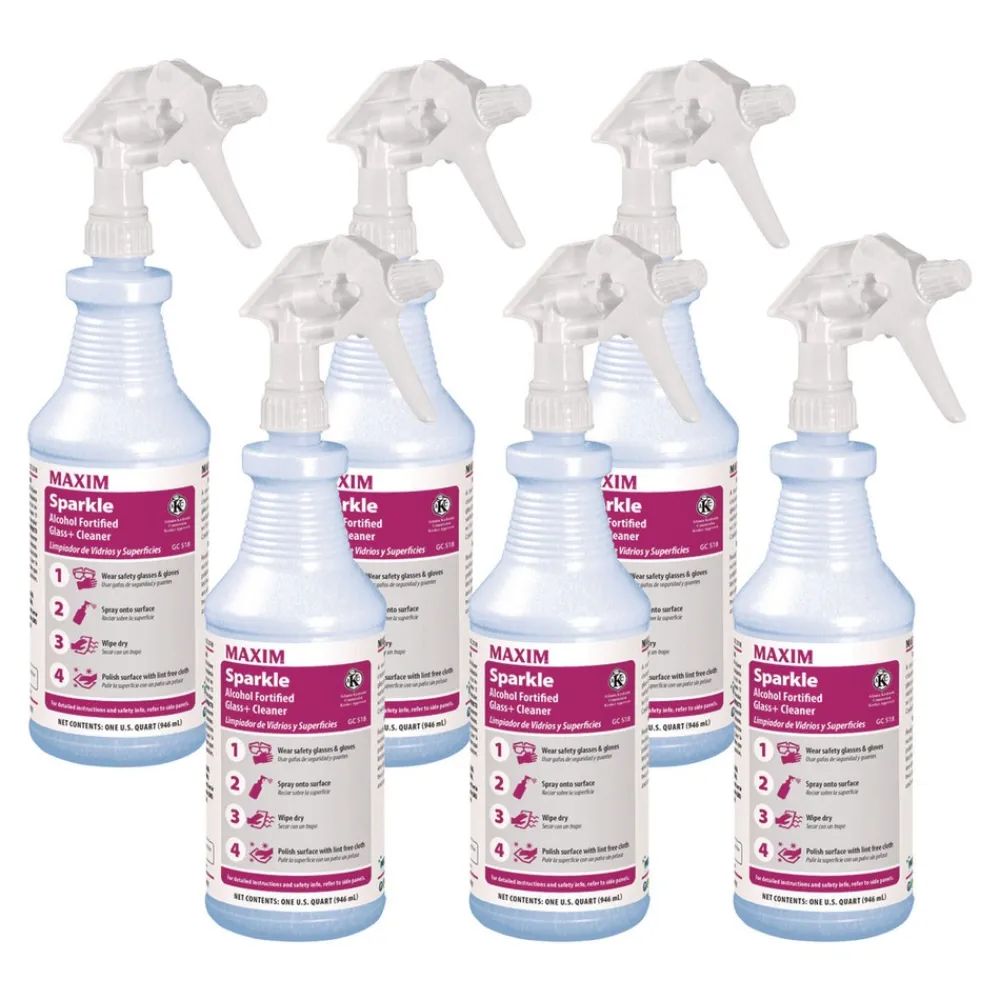 Discount 32 oz. Bottle Safe-to-Ship RTU Sparkle Glass Cleaner (6/Carton) Cleaning & Janitorial Supplies