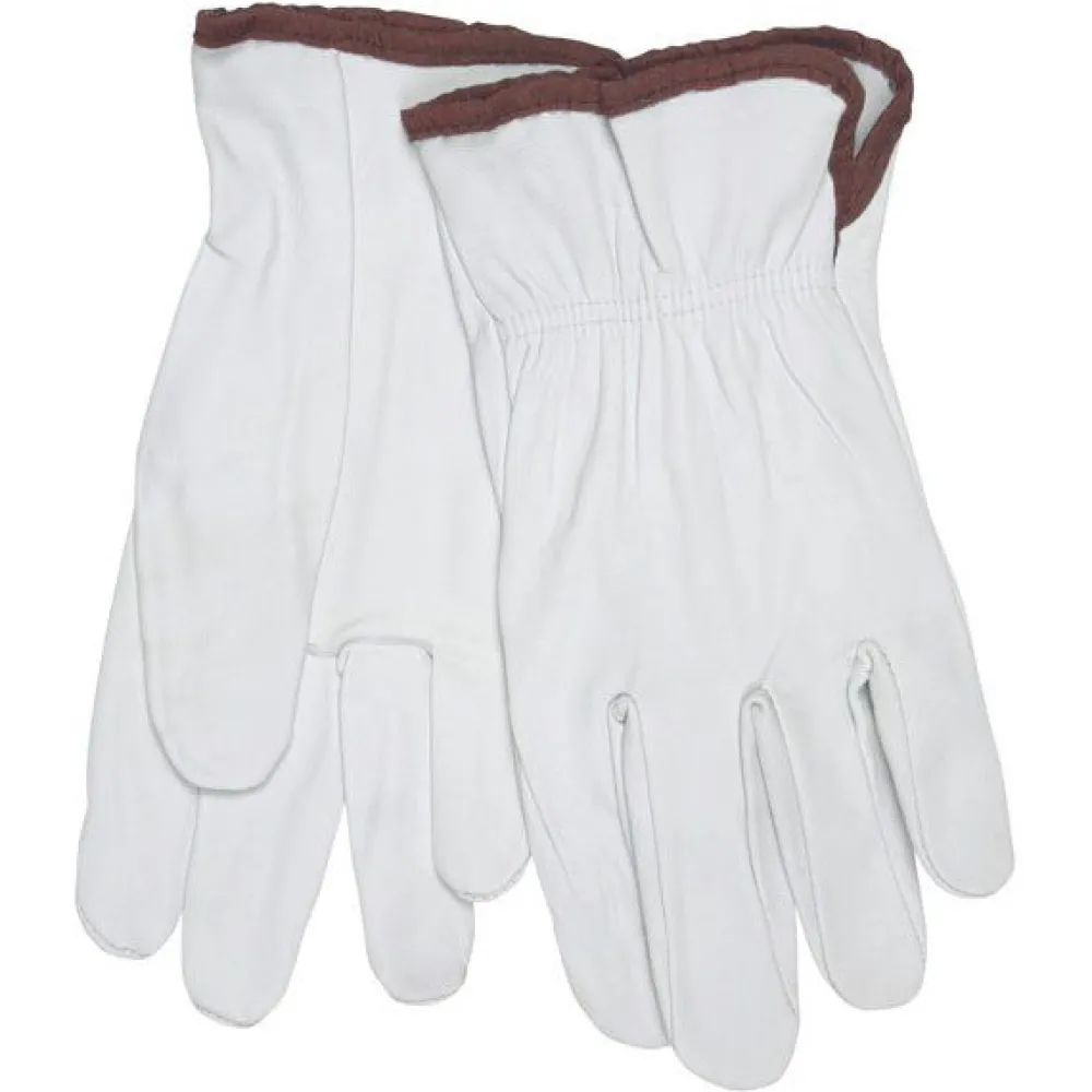 Online 24-Piece Grain Goatskin Driver Gloves - X-Large, White Work Gloves