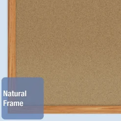 48 in. x 36 in. Economy Cork Board with Oak Frame - Tan Surface/Oak Finished Fiberboard (MDF) Frame Office Presentation Supplies