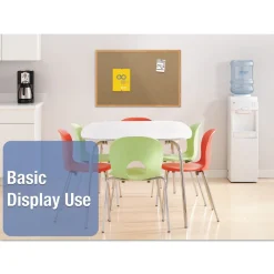 48 in. x 36 in. Economy Cork Board with Oak Frame - Tan Surface/Oak Finished Fiberboard (MDF) Frame Office Presentation Supplies