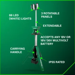 Best 18V MultiVolt 4000 Lumen Lithium-Ion Cordless LED Tripod Site Light (Tool Only) Work Lights