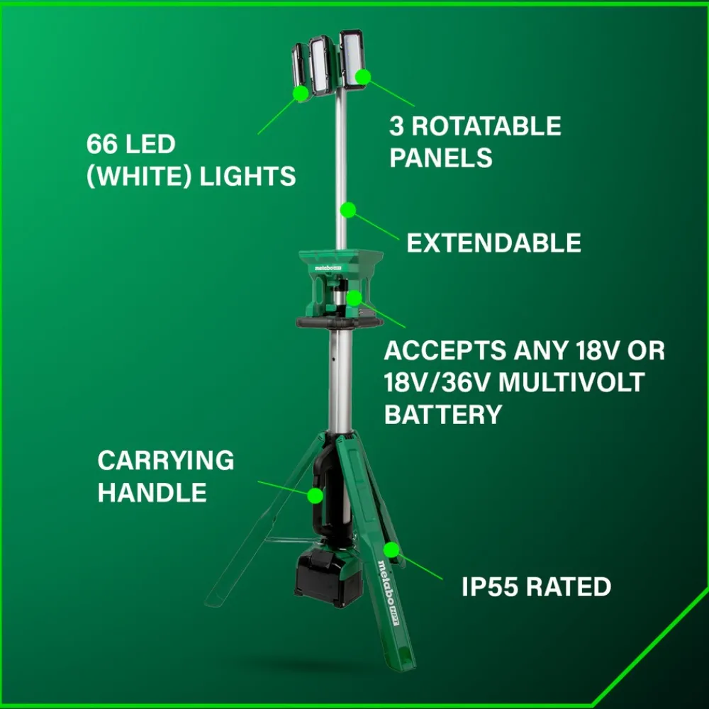Best 18V MultiVolt 4000 Lumen Lithium-Ion Cordless LED Tripod Site Light (Tool Only) Work Lights