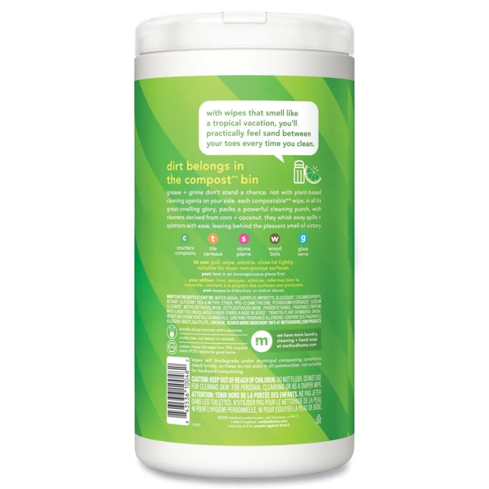 1 Ply All Purpose Cleaning Wipes - White Lime and Sea Salt (6/Carton) Cleaning & Janitorial Supplies