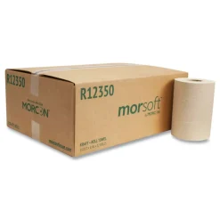 MORSOFT UNIVERSAL ROLL TOWELS, 8-in X 350 FT, BROWN, 12 ROLLS/CARTON Cleaning & Janitorial Supplies