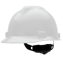 Sale V-Gard Slotted Cap with Fas-Trac III Suspension - White Protective Head Gear