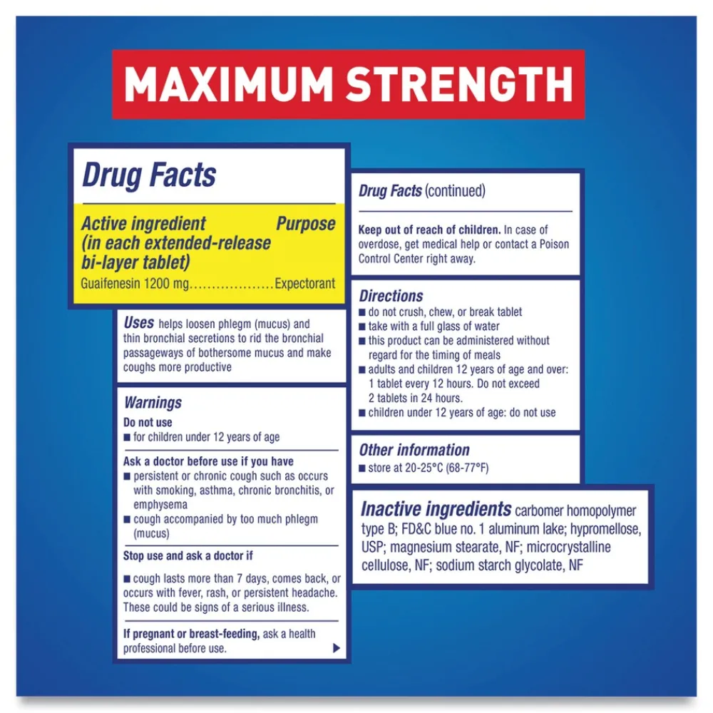Online 14-Tablets Maximum Strength Expectorant Emergency Response