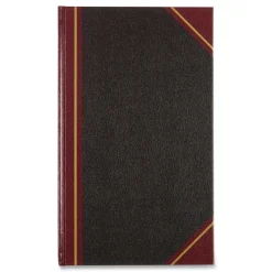 Texthide 14 x 8.5 Sheets 1-Subject Medium/College Rule Record Book - Black/Burgundy Cover Recordkeeping & Forms