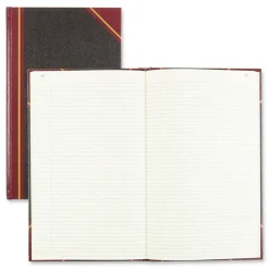 Texthide 14 x 8.5 Sheets 1-Subject Medium/College Rule Record Book - Black/Burgundy Cover Recordkeeping & Forms