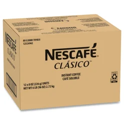 Sale 12524962 8 oz Dark Roast Instant Coffee - Clasico (12/Carton) Food And Snacks