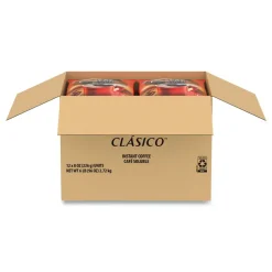 Sale 12524962 8 oz Dark Roast Instant Coffee - Clasico (12/Carton) Food And Snacks