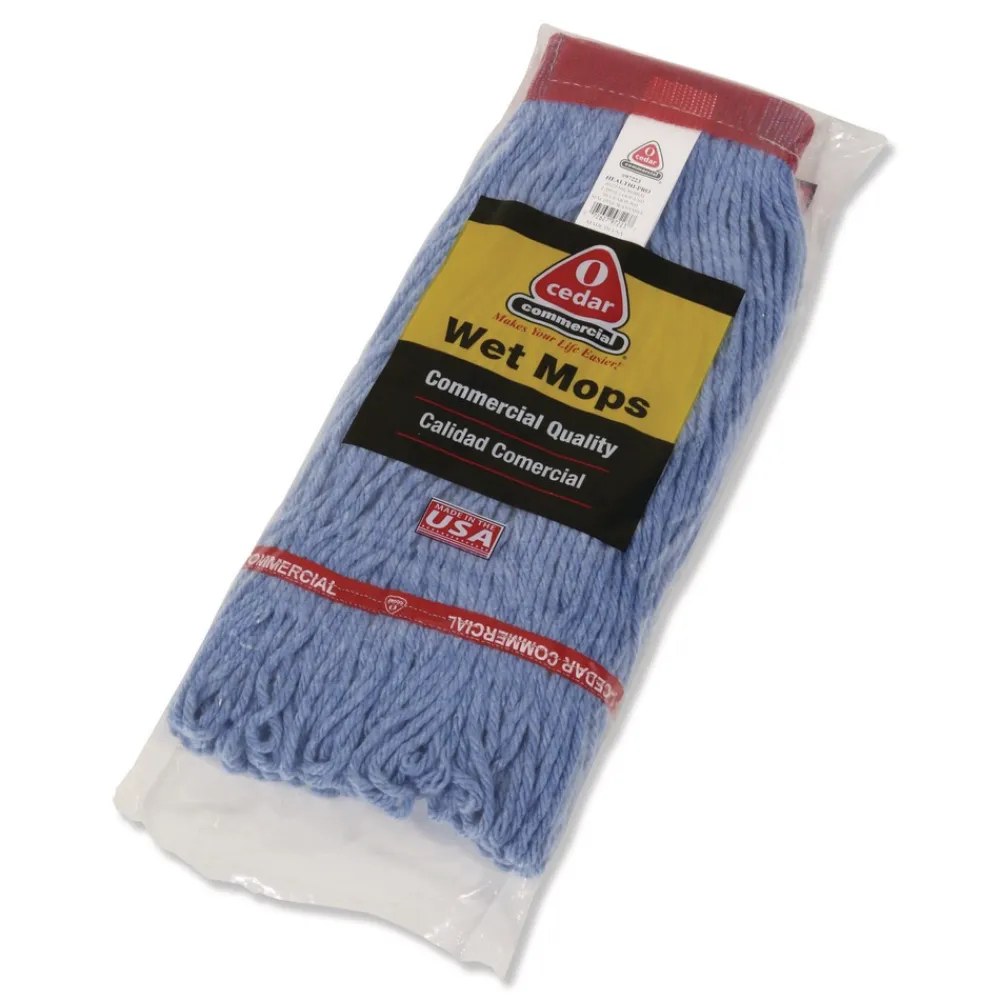 New MaxiClean Loop-End Mop, Cotton/Synthetic, 24 oz, Blue Cleaning & Janitorial Supplies