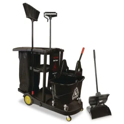 Outlet Premier Downpress Mop Bucket and Wringer, 35 qt, Black Cleaning & Janitorial Supplies