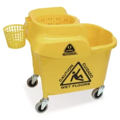 Hot MaxiRough Institutional Mop Bucket and Wringer, 35 qt, Yellow Cleaning & Janitorial Supplies