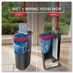 Clearance 9.25 in. x 4.38 in. H2prO Flat Mop Head Replacement - Blue/White (2/Pack, 6 Packs/Carton) Cleaning & Janitorial Supplies