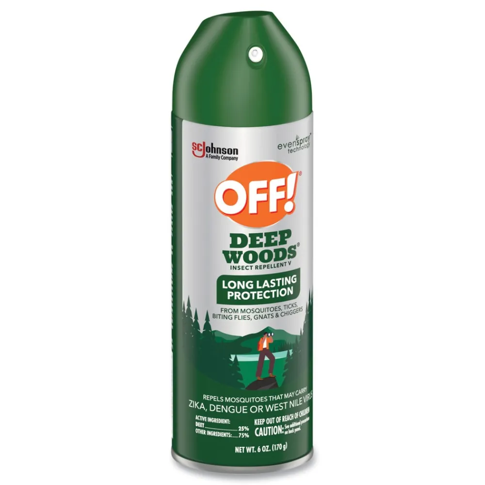 Clearance 6 oz Aerosol Spray Deep Woods Insect Repellent Cleaning & Janitorial Supplies