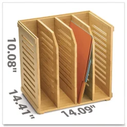 Discount Bamboo Magazine File 14.09 x 14.41 x 14.41 Brown Filing & Folders