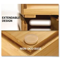 Discount Bamboo Magazine File 14.09 x 14.41 x 14.41 Brown Filing & Folders