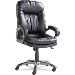 Outlet Executive Swivel/Tilt Leather High-Back Chair (Fixed Arched Arms/Black) Office Furniture & Lighting