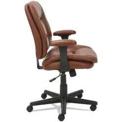Clearance Swivel/Tilt Leather Task Chair (Fixed T-Bar Arms/ Chestnut Brown) Office Furniture & Lighting