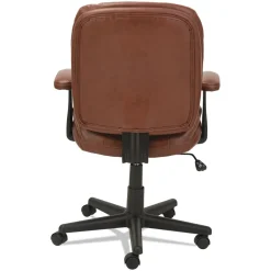 Clearance Swivel/Tilt Leather Task Chair (Fixed T-Bar Arms/ Chestnut Brown) Office Furniture & Lighting