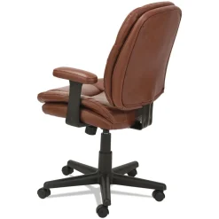Clearance Swivel/Tilt Leather Task Chair (Fixed T-Bar Arms/ Chestnut Brown) Office Furniture & Lighting