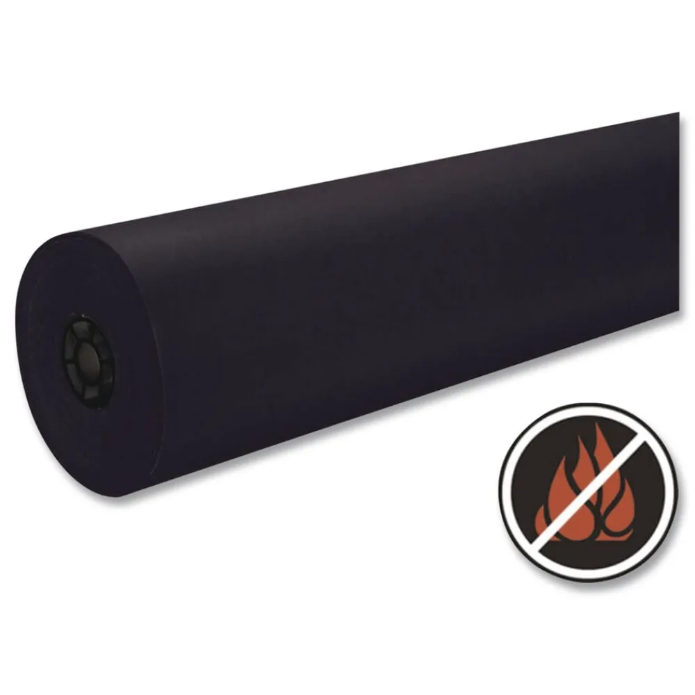 Clearance 36 in. x 1000 ft. 40 lb Cover Weight Decorol Flame Retardant Art Rolls - Black (1-Roll) Arts & Crafts Supplies