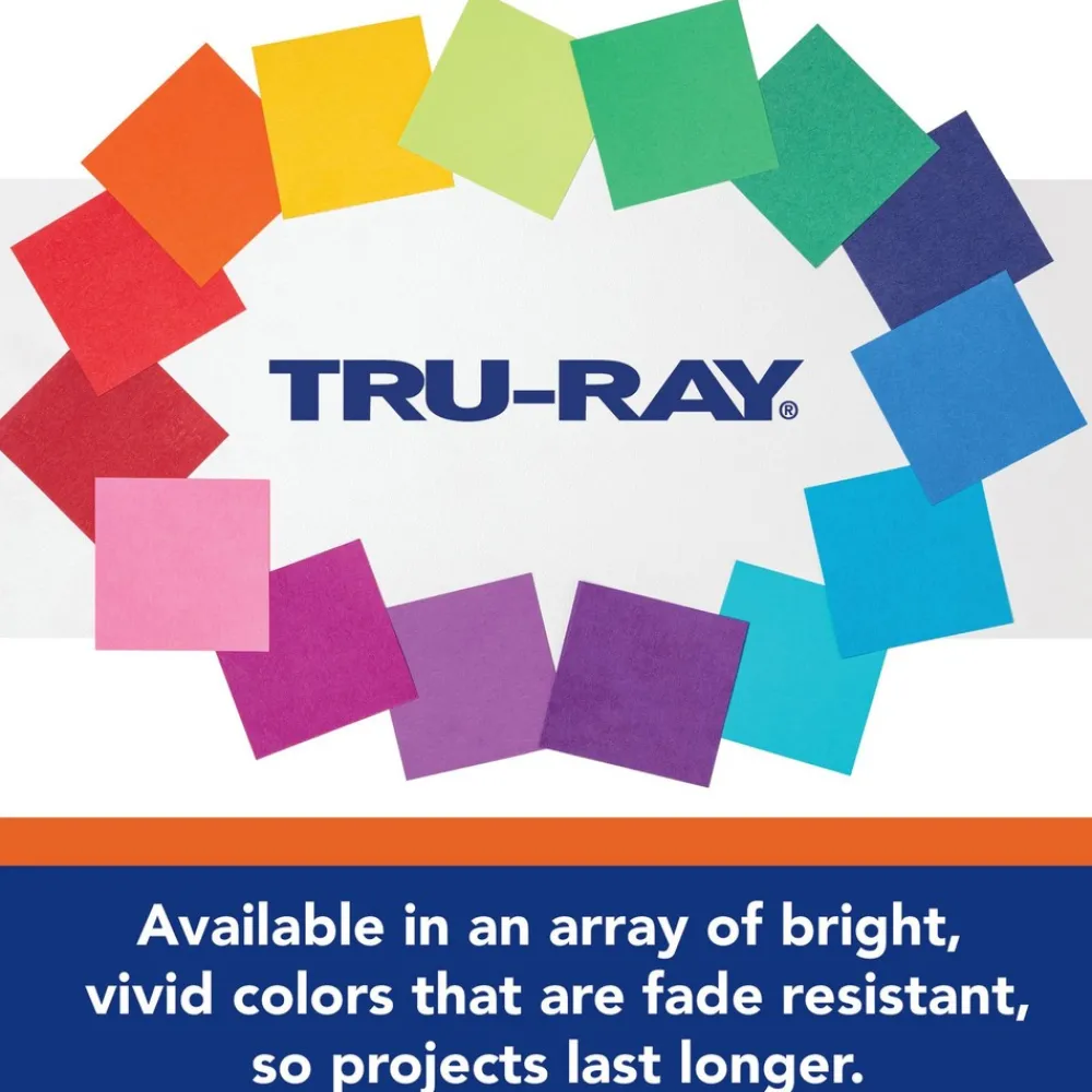 Outlet 12 in. x 18 in. 76 lb Text Weight Tru-Ray Construction Paper - Black (25 Packs/Carton) Paper & Printables