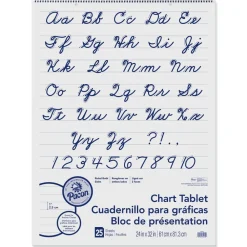 New 24 in. x 32 in. 25 Sheets 1 in. Rule Presentation Format Chart Tablets - White Office Presentation Supplies
