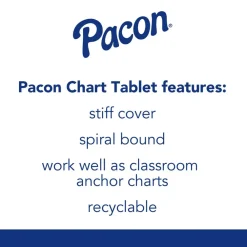 New 24 in. x 32 in. 25 Sheets 1 in. Rule Presentation Format Chart Tablets - White Office Presentation Supplies