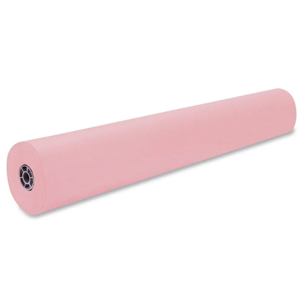 New 35 lbs. Wrapping Weight 36 in. x 1000 ft. Rainbow Duo-Finish Colored Kraft Paper - Pink (1-Roll) Arts & Crafts Supplies