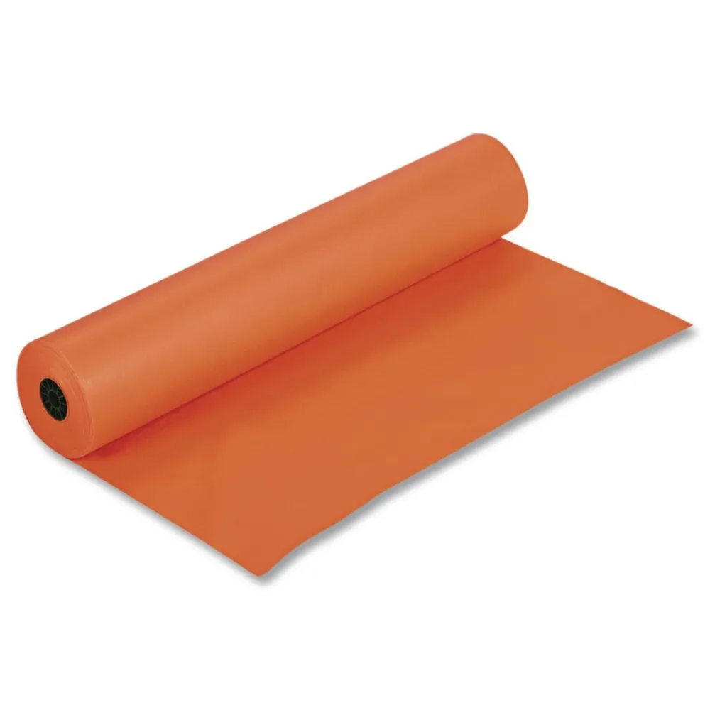 Clearance 35 lbs. Wrapping Weight 36 in. x 1000 ft. Rainbow Duo-Finish Colored Kraft Paper - Orange (1-Roll) Arts & Crafts Supplies