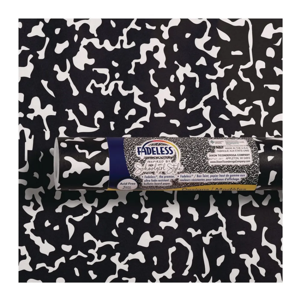 Clearance Fadeless Paper Roll 50 lb Weight 47.25-in x 50 ft White/Black Paper & Printables