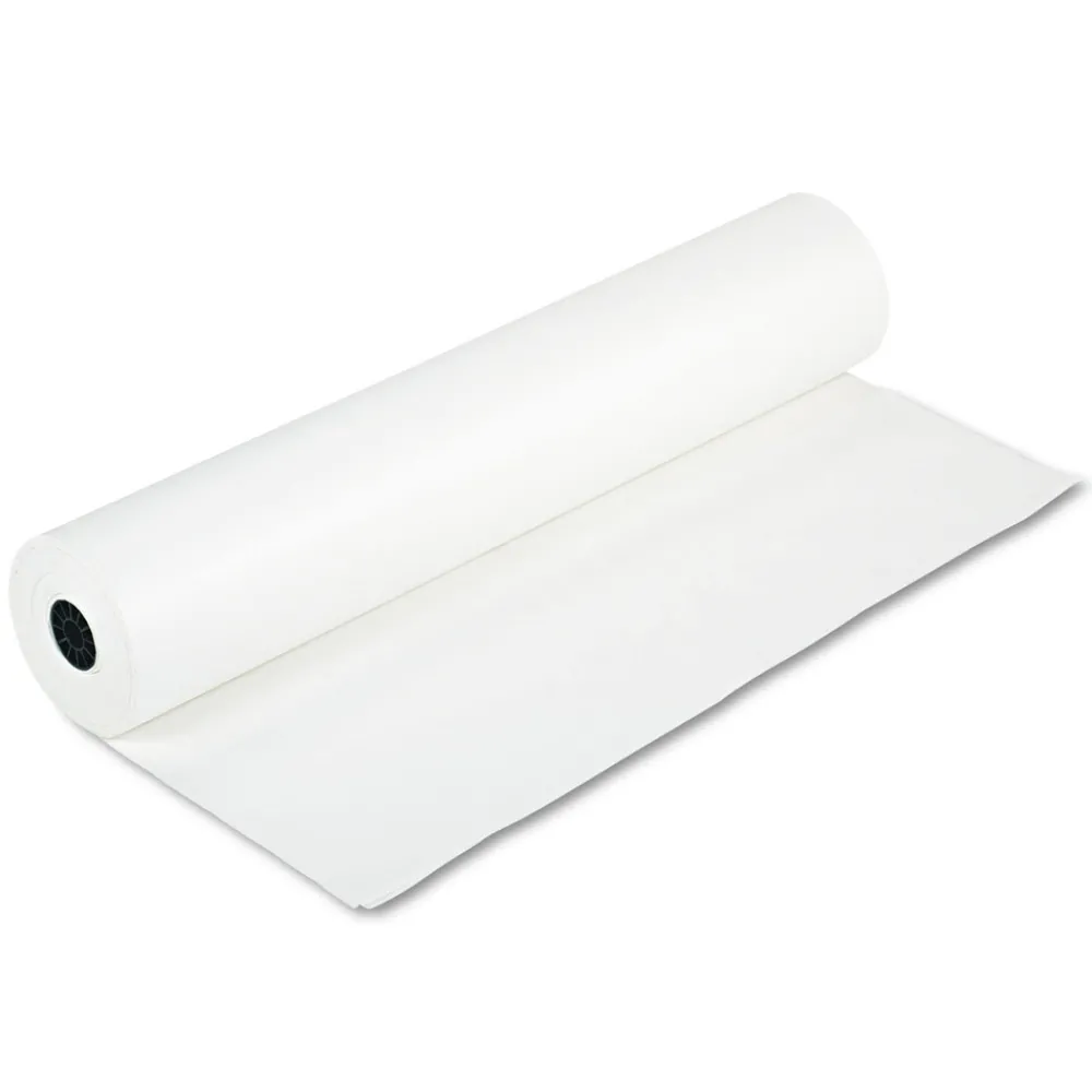 Discount P0063000 35 lbs. Wrapping Weight 36 in. x 1000 ft. Rainbow Duo-Finish Colored Kraft Paper - White (1-Roll) Arts & Crafts Supplies