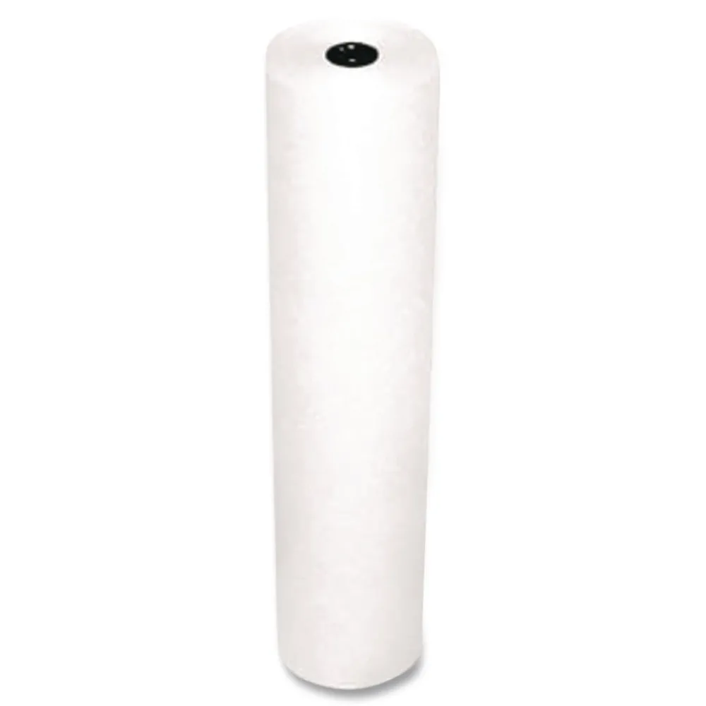 Discount P0063000 35 lbs. Wrapping Weight 36 in. x 1000 ft. Rainbow Duo-Finish Colored Kraft Paper - White (1-Roll) Arts & Crafts Supplies