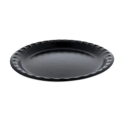 Online 10.25 in. Diameter Placesetter Deluxe Laminated Foam Plate Dinnerware - Black (540/Carton) Tabletop And Serveware
