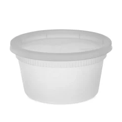 Sale 4.55 in. x 2.45 in. x 2.45 in. 12 oz. Newspring DELItainer Plastic Microwavable Container - Clear (240/Carton) Tabletop And Serveware