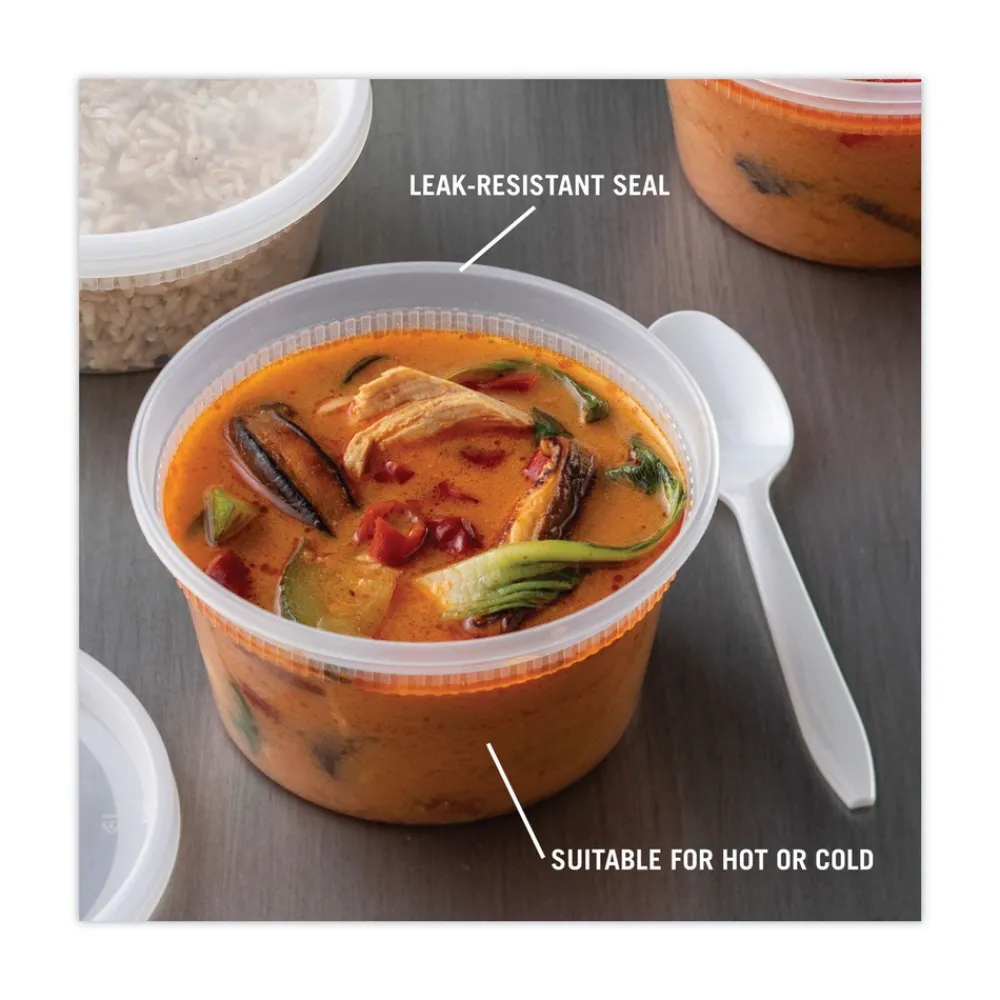 Sale 4.55 in. x 2.45 in. x 2.45 in. 12 oz. Newspring DELItainer Plastic Microwavable Container - Clear (240/Carton) Tabletop And Serveware