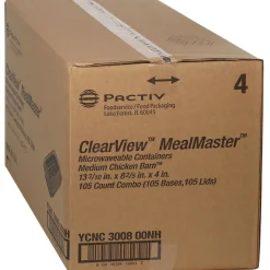New 13.3 in. x 8.4 in. x 4 in. ClearView MealMaster Chicken Barn - Black/Clear (105/Carton) Tabletop And Serveware