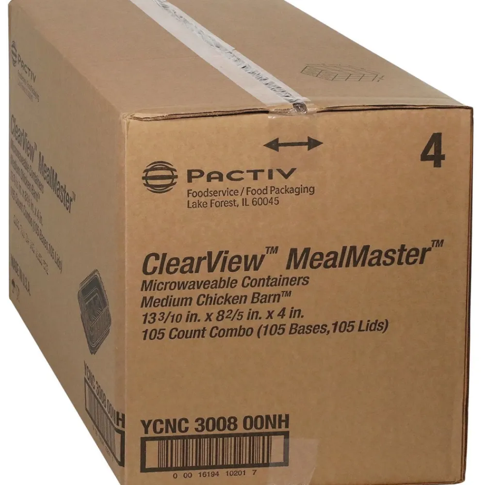 New 13.3 in. x 8.4 in. x 4 in. ClearView MealMaster Chicken Barn - Black/Clear (105/Carton) Tabletop And Serveware