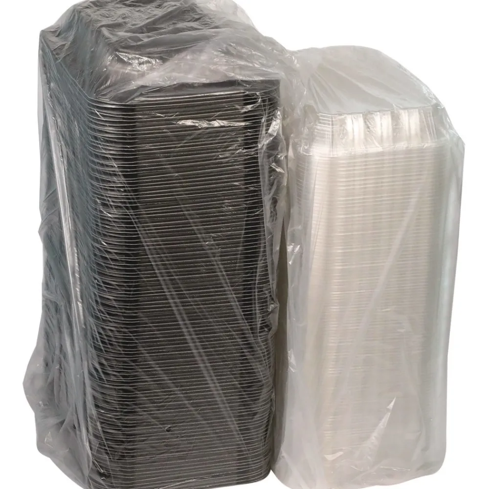 New 13.3 in. x 8.4 in. x 4 in. ClearView MealMaster Chicken Barn - Black/Clear (105/Carton) Tabletop And Serveware