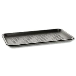 Clearance 10.88 in. x 5.88 in. x 0.69 in. No. 10S Foam Supermarket Tray - Black (500/Carton) Tabletop And Serveware