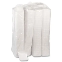 Clearance 5.1 in. x 5.1 in. x 0.65 in. #1S Foam Supermarket Tray - White (1000/Carton) Tabletop And Serveware
