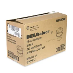 Clearance 2 in. x 2 in. x 2 in. 16 oz. Newspring DELItainer Microwavable Plastic Container - Clear (240/Carton) Tabletop And Serveware